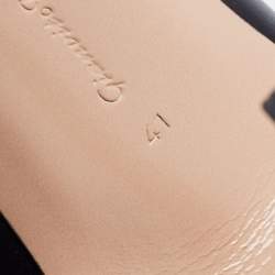 Pre Owned Gianvito Rossi Black Leather Vamp Peep Toe Booties Size 41