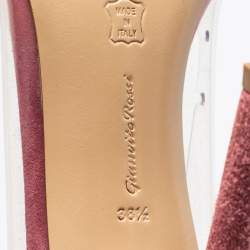 Pre Owned Gianvito Rossi Pink Suede and PVC Plexi Pumps Size 38.5