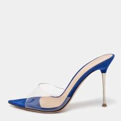 Pre Owned Gianvito Rossi Transparent PVC Elle Slide Sandals Size 37.5