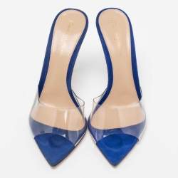 Pre Owned Gianvito Rossi Transparent PVC Elle Slide Sandals Size 37.5