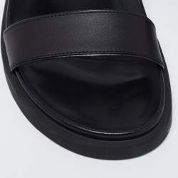 Pre Owned Gianvito Rossi Black Leather Bilbao Flat Sandals Size 39