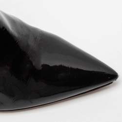 Pre Owned Gianvito Rossi Black Patent Leather Pointed Toe Ankle Length Boots Size 38