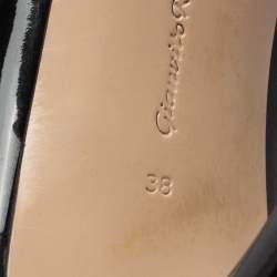 Pre Owned Gianvito Rossi Black Patent Leather Pointed Toe Ankle Length Boots Size 38