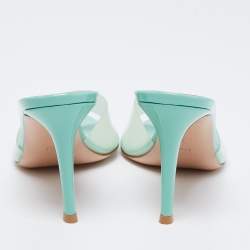 Pre Owned Gianvito Rossi Green PVC Elle Sandals Size 38