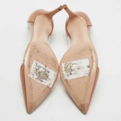 Pre Owned Gianvito Rossi Beige Patent Leather and PVC Plexi Pumps Size 37.5
