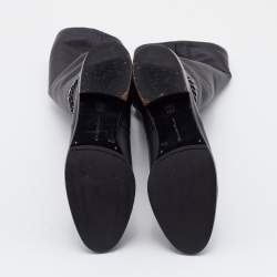 Pre Owned Gianvito Rossi Black Leather Knee Length Boots Size 37.5