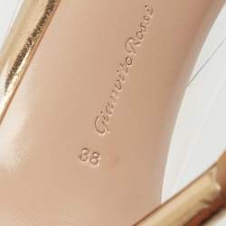 Pre Owned Gianvito Rossi Gold PVC and Leather Plexi Pumps Size 38