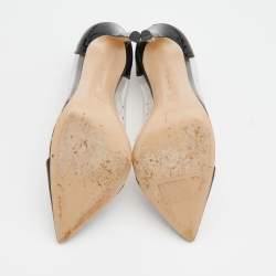 Pre Owned Gianvito Rossi Black/Transparent Patent Leather And PVC Plexi Pointed Toe Pumps Size 36