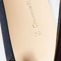 Pre Owned Gianvito Rossi Black/Transparent Patent Leather And PVC Plexi Pointed Toe Pumps Size 36