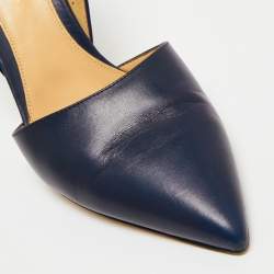 Pre Owned Gianvito Rossi Midnight Blue Leather D'orsay Pumps Size 41