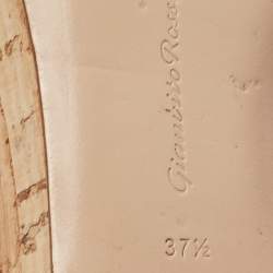 Pre Owned Gianvito Rossi Black Suede Cork Wedge Platform Ankle-Strap Sandals Size 37.5 