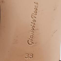 Pre Owned Gianvito Rossi Black Suede Ankle Strap Cork Heel Sandals Size 38