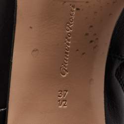 Pre Owned Gianvito Rossi Black Leather Over The Knee Boots Size 37.5