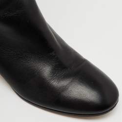 Pre Owned Gianvito Rossi Black Leather Over The Knee Boots Size 37.5