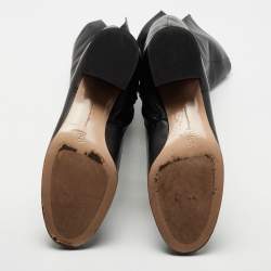 Pre Owned Gianvito Rossi Black Leather Over The Knee Boots Size 37.5