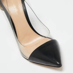 Pre Owned Gianvito Rossi Black Leather and PVC Plexi Pumps Size 39