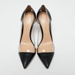 Pre Owned Gianvito Rossi Black Leather and PVC Plexi Pumps Size 39