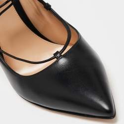 Pre Owned Gianvito Rossi Black Leather Femi Lace-Up Pumps Size 40