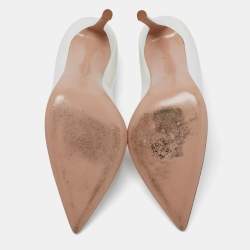 Pre Owned Gianvito Rossi Off White Patent Leather Gianvito 115 Pointed Toe Pumps Size 36
