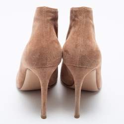 Pre Owned Gianvito Rossi Pink Suede Vamp Booties Size 40