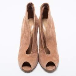 Pre Owned Gianvito Rossi Pink Suede Vamp Booties Size 40