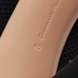 Pre Owned Gianvito Rossi Black Knit Fabric Vires Open-Toe Ankle Booties Size 40