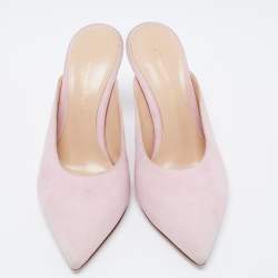 Gianvito Rossi Pink Suede Pointed Toe Mules Size 34