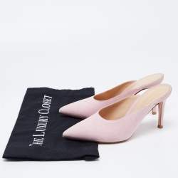 Gianvito Rossi Pink Suede Pointed Toe Mules Size 34