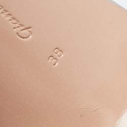 Pre Owned Gianvito Rossi Beige Patent Leather Slingback Sandals Size 38