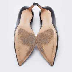 Pre Owned Gianvito Rossi Black Leather Pointed Toe Pumps Size 39
