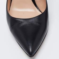Pre Owned Gianvito Rossi Black Leather Pointed Toe Pumps Size 39