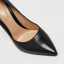 Pre Owned Gianvito Rossi Black Leather Pointed Toe Pumps Size 40
