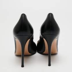 Pre Owned Gianvito Rossi Black Leather Pointed Toe Pumps Size 40