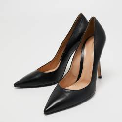 Pre Owned Gianvito Rossi Black Leather Pointed Toe Pumps Size 40