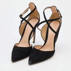 Pre Owned Gianvito Rossi Black Suede Criss Cross Pumps Size 42