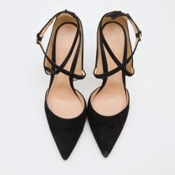 Pre Owned Gianvito Rossi Black Suede Criss Cross Pumps Size 42