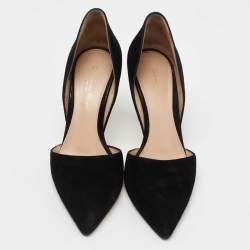 Pre Owned Gianvito Rossi Black Suede Dorsay Pumps Size 36
