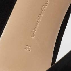 Pre Owned Gianvito Rossi Black Suede Dorsay Pumps Size 36