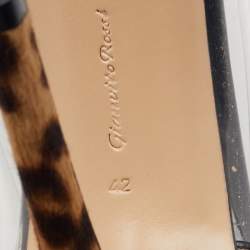 Pre Owned Gianvito Rossi Beige/Brown Leopard Print Calf Hair and PVC Plexi Pumps Size 42