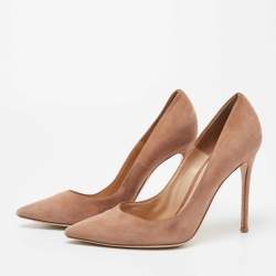 Pre Owned Gianvito Rossi Beige Suede Gianvito Pointed Toe Pumps Size 41