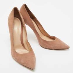 Pre Owned Gianvito Rossi Beige Suede Gianvito Pointed Toe Pumps Size 41