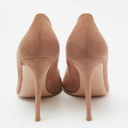 Pre Owned Gianvito Rossi Beige Suede Gianvito Pointed Toe Pumps Size 41