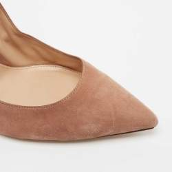 Pre Owned Gianvito Rossi Beige Suede Gianvito Pointed Toe Pumps Size 41
