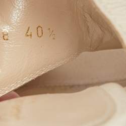 Pre Owned Gianvito Rossi Cream Leather Ankle Strap Platform Wedge Sandals Size 40.5