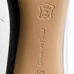 Pre Owned Gianvito Rossi Burgundy/Transparent Patent Leather and PVC Plexi Pointed Toe Pumps Size 37.5