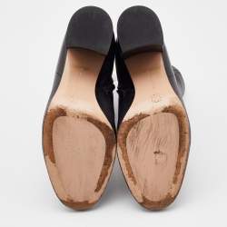 Pre Owned Gianvito Rossi Black Leather Ankle Length Boots Size 37