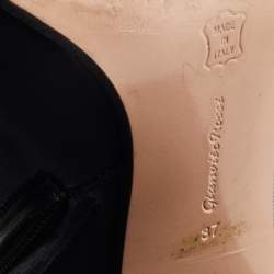 Pre Owned Gianvito Rossi Black Leather Ankle Length Boots Size 37