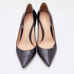 Pre Owned Gianvito Rossi Black Patent Leather Pointed Toe Pumps Size 38