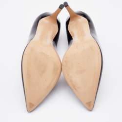 Pre Owned Gianvito Rossi Black Patent Leather Pointed Toe Pumps Size 38