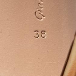 Pre Owned Gianvito Rossi Metallic Leather Open Toe Mules Size 38